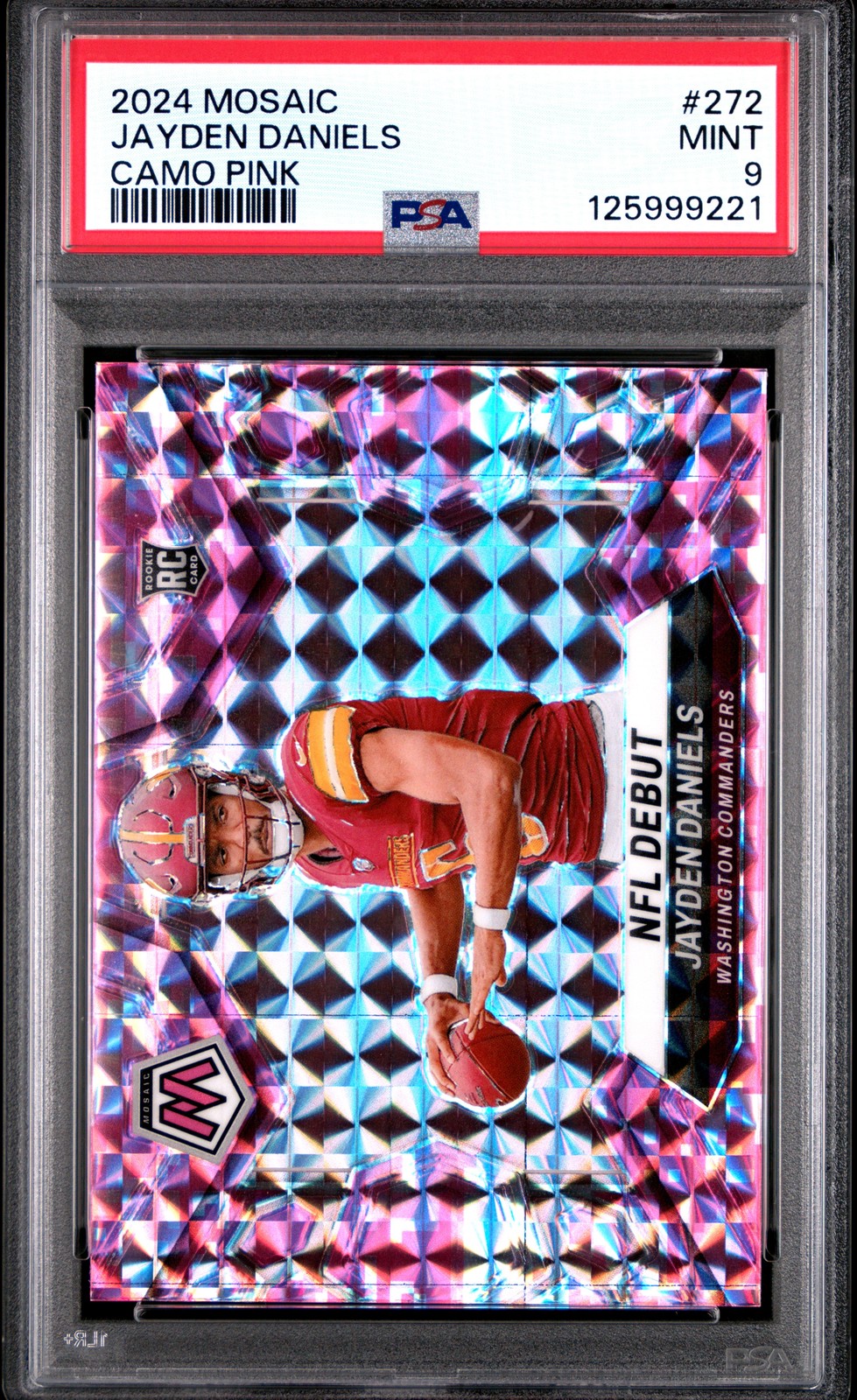 2024 PANINI MOSAIC CAMO PINK #272 JAYDEN DANIELS PSA 9