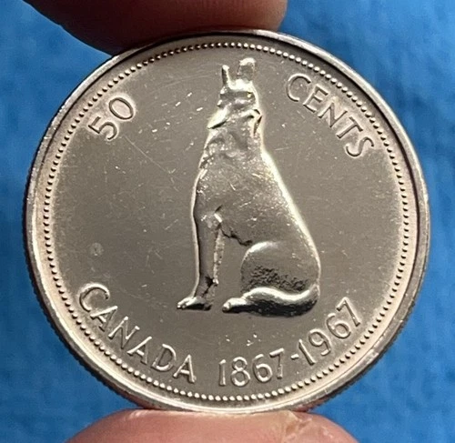 1967 Canada Half Dollar - 50 Cents - Centennial Wolf - Nice Example