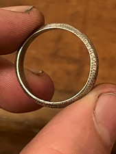 925 Sterling Silver Engraved Band Ring Size 5, 4mm Width, Silver Tone