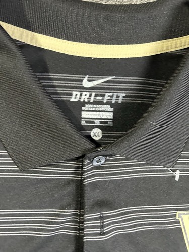 TEAMAUSGABE Nike Dri-Fit Wake Forest Demon Deacons schwarz gestreiftes Polo Herren XL - Bild 3 von 6