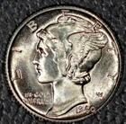 1940-D Mercury Dime, Gem BU, Light Toning
