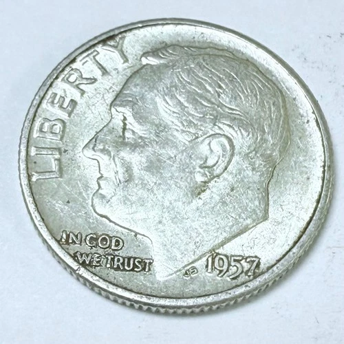 1957 Roosevelt Dime - 90% Silver EXTRA FINE CONDITION #4922