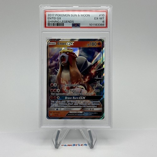 PSA 6 2017 POKEMON SUN & MOON SHINING LEGENDS #10 ENTEI GX - Picture 2 of 4