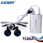 Uso Dental Lupa Portátil Binocular Lupas 3.5X y Lámpara Quirúrgicos LED Luz de C
