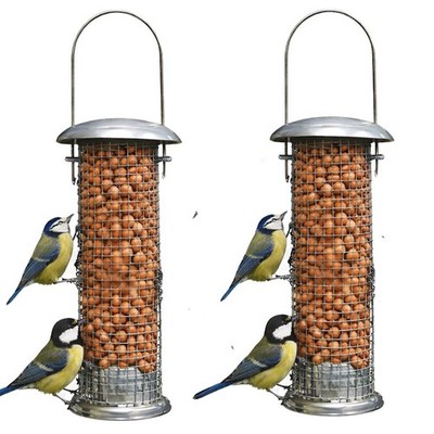 2 x Wildgarten Vogel kleine Nuss hängend Metallgitter Futterkäfig Outdoor 21 cm BF018