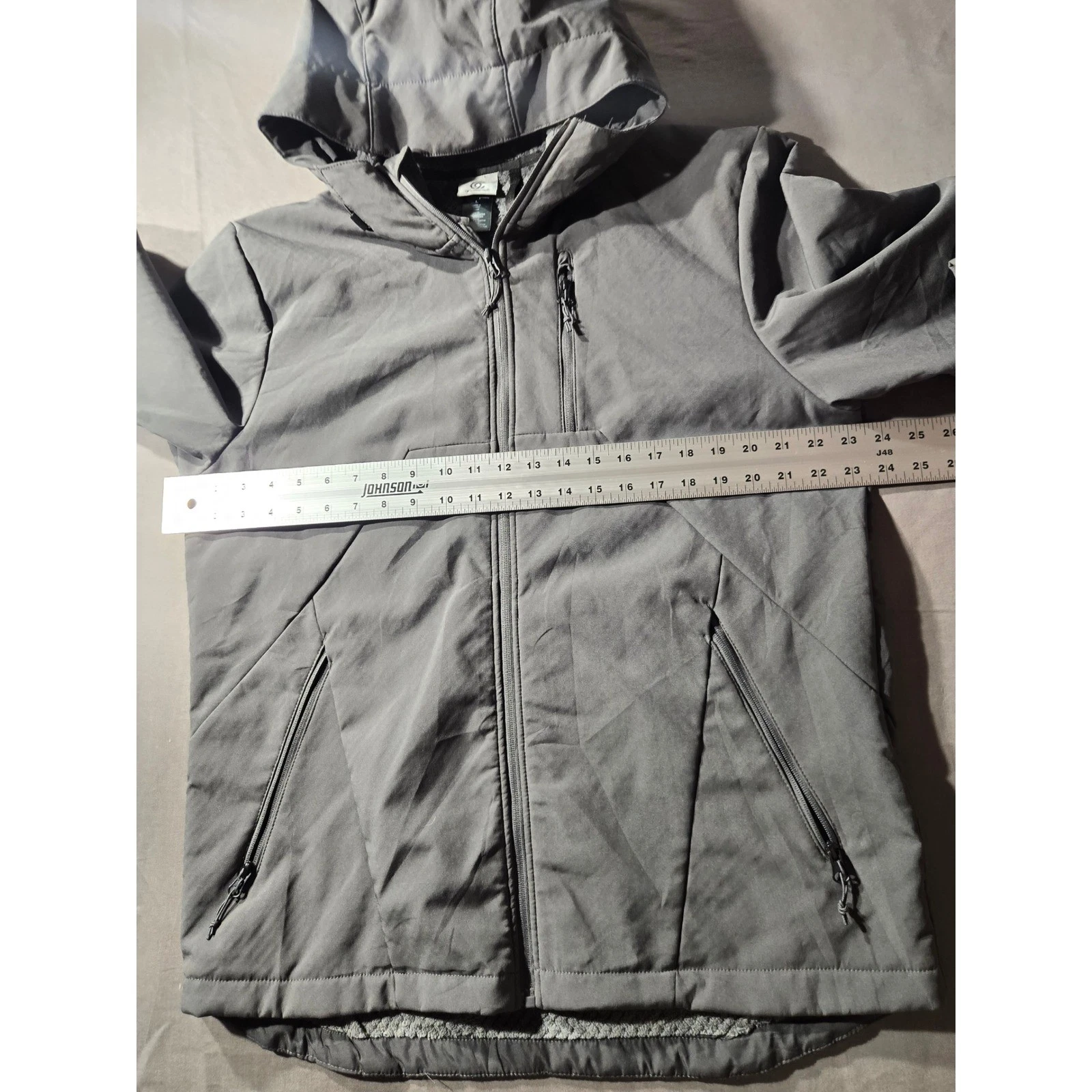 Champion C9 Mens Gray Softshell Hooded Jacket Fleece Lined Size L image 6