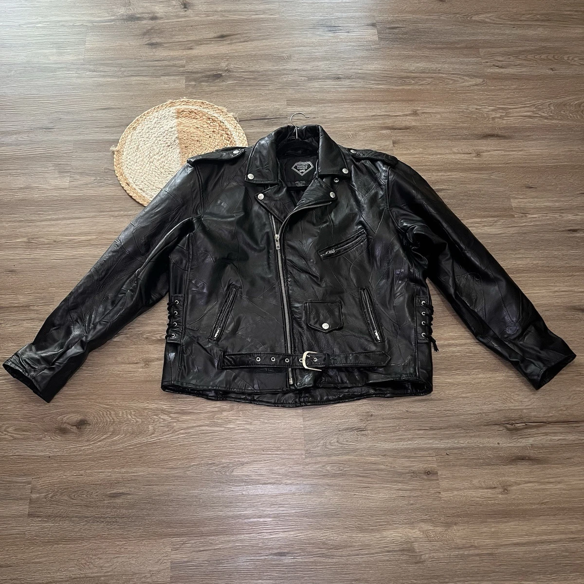 diamond leather jacket products for sale | eBay