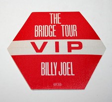 2 Billy Joel The Bridge Tour 1986 Concert Back Stage VIP Pass Otto Mint NOS Red