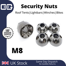 OML Anti-Theft Security Nuts | Tamperproof | Lock Nut Set - NYLOC - M8