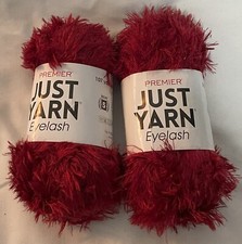 Two Premier Just Yarn Eyelash Skeins - Red