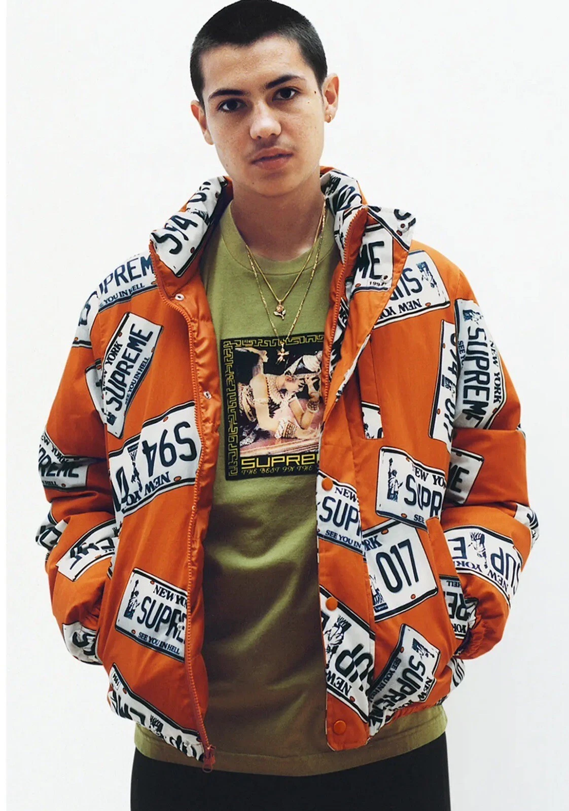 PLAQUE D'IMMATRICULATION SUPREME VESTE GONFLÉE FW17 COLLECTION