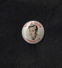 Quacker Puffed Wheat Rice Pinback Button, WILLIAM HOLDEN Movie Premium