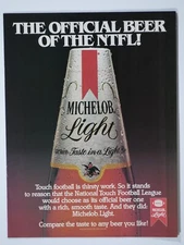 NTFL Michelob Light Vintage 1981 Official Beer Of The NTFL Original Ad 8- x 11"