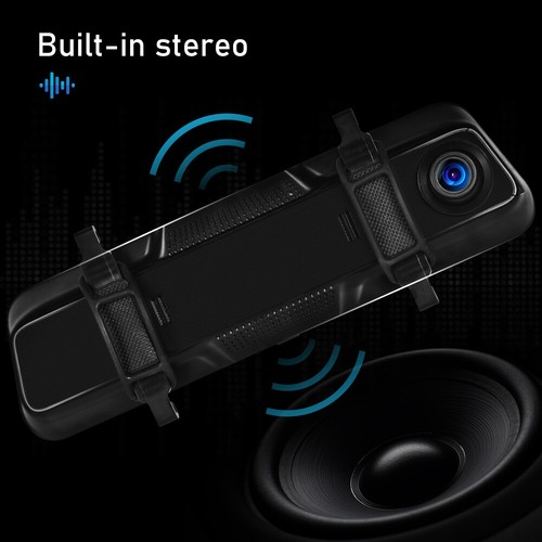 9.66" Touch Screen Dash Cam Car Wireless Apple CarPlay Android Radio DVR GPS - Picture 18 of 24