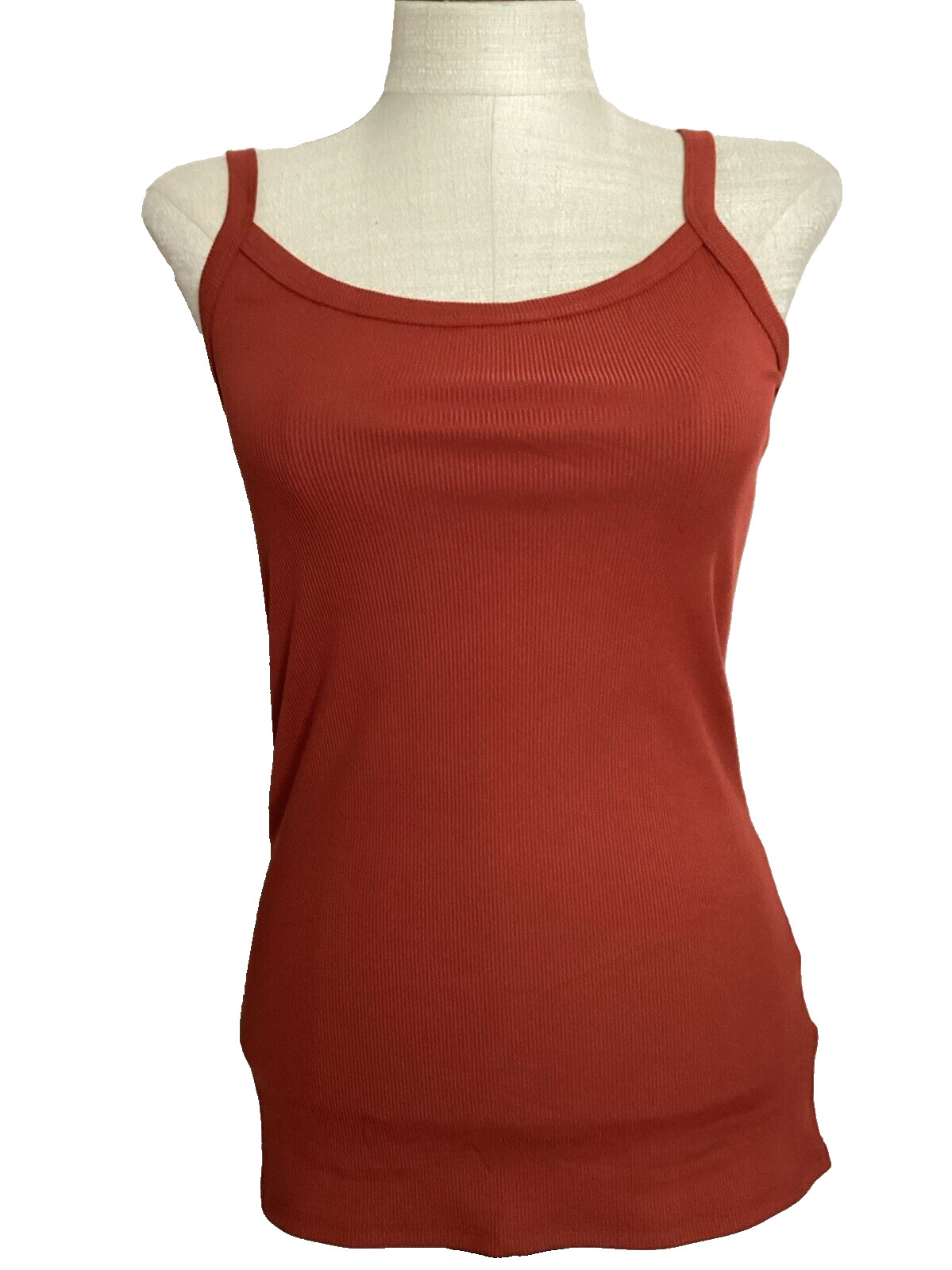 NO BOUNDARIES RIB CAMI/TANK HARVEST RED STRETCH KNIT Sz. Jr. L*