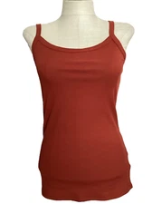 NO BOUNDARIES RIB CAMI/TANK HARVEST RED STRETCH KNIT Sz. Jr. L*