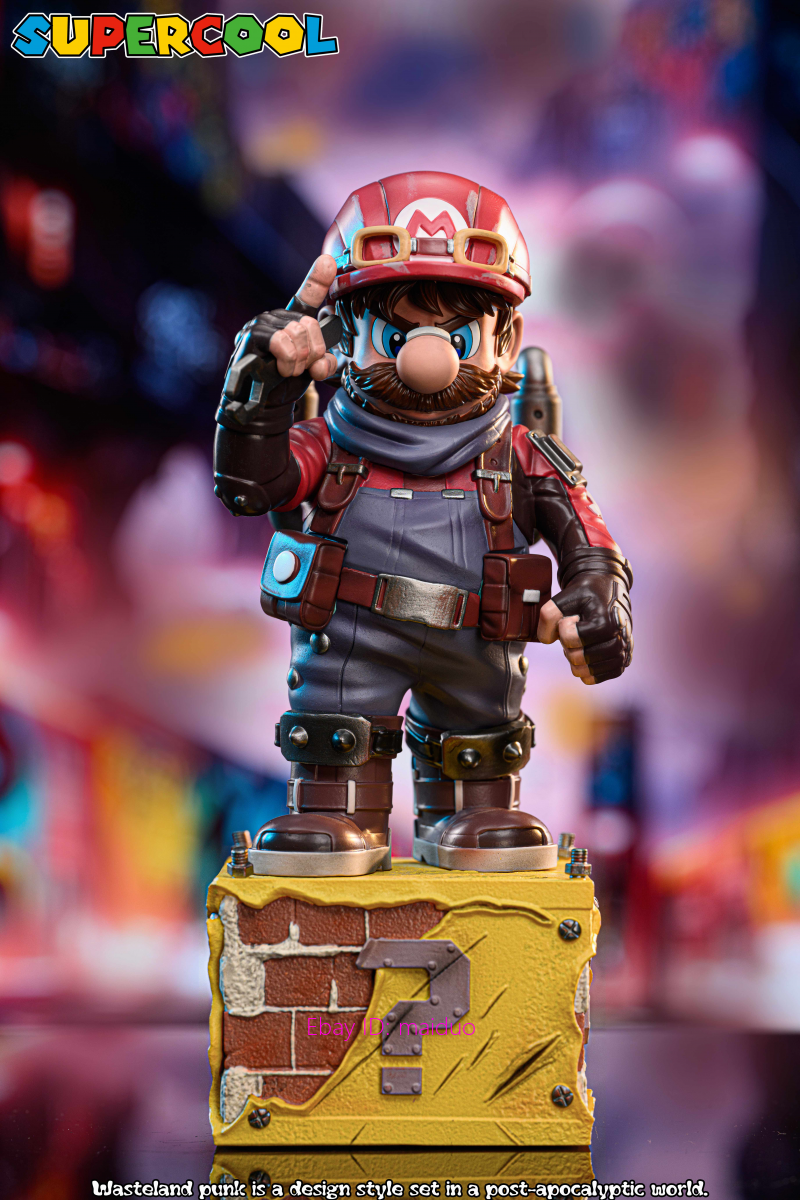 SUPERCOOL Studio Mario Punk Resin Figurine Statue Collections 22cm
