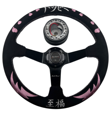 Pink Steering Wheel + Hub Kit For Toyota Pickup, Corolla, 4Runner