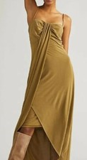 XS - Anthropologie  Slim Knit Midi Dress - Green Moss 