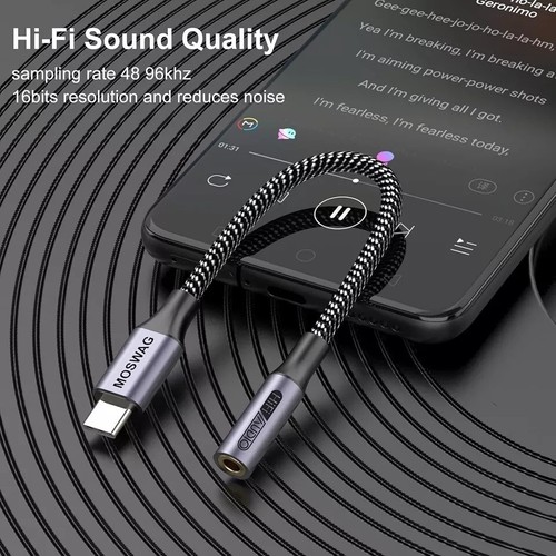 USB Type C To 3.5mm Headphone Jack Adapter Audio Adapter Aux Dongle Cable Cord - Picture 18 of 18