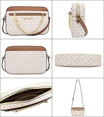 Michael Kors] JET SET ITEM LG EW ZP CHAIN XBODY 35S1GTTC9B Vanilla