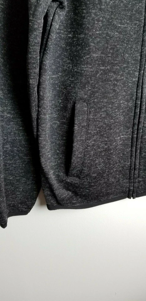 Dockers Men's Dark Black Heather Full Zip Fleece Sweater Jacket - Size M - Image 3 of 4