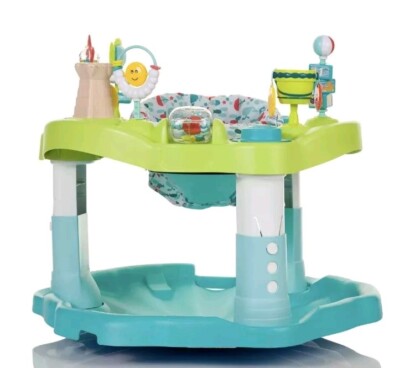 Baby Exersaucer Entertainer Seaside Splash Activity Center Spinning Snack Trays