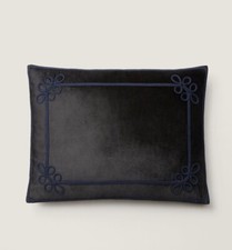 New Ralph Lauren Merkel  Black Velvet Decorative Throw Pillow $225