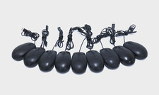 Lot Of 9 Dell MS111-L, MS111-P Mixed Wired USB Scroll Optical Mouse Black