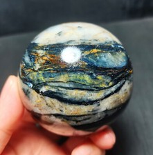 Rzadka kula z kamieniami szlachetnymi 422,5g naturalna Namibia "Pietersite" lecznicza A12