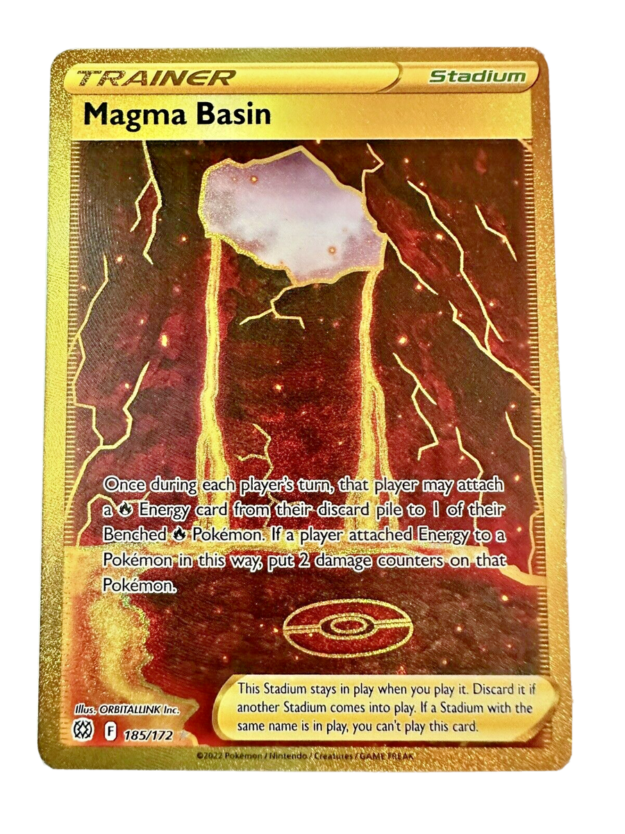Pokmon TCG - Magma Basin 185/172 SWSH Brilliant Stars - Gold Secret Rare  NM/M