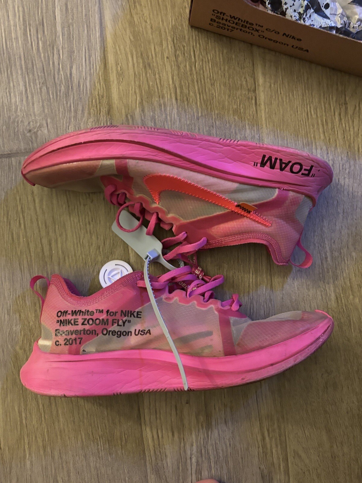 OFF WHITE X NIKE Taglia 10 Nike Off White x Zoom Fly SP rosa tulipano