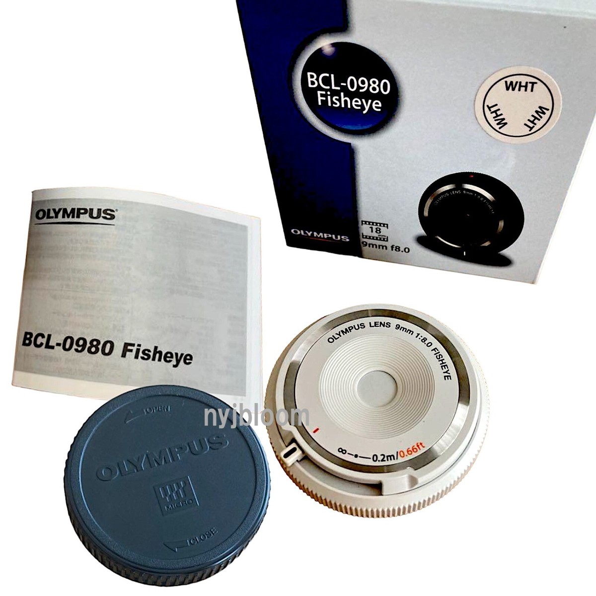 New OLYMPUS Fisheye Body Cap 9mm F8 MF Lens BCL-0980 WHITE