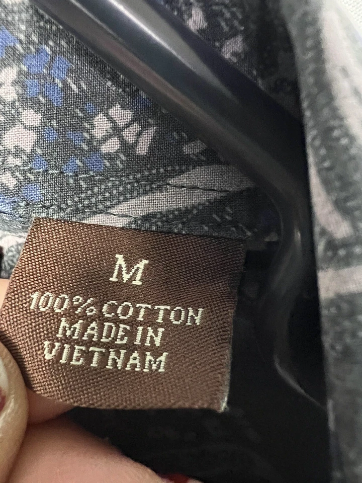 Camisa Perry Ellis Para Hombre Mediana (M) Estampado Paisley Abotonada Manga Larga Foto 3 de 4