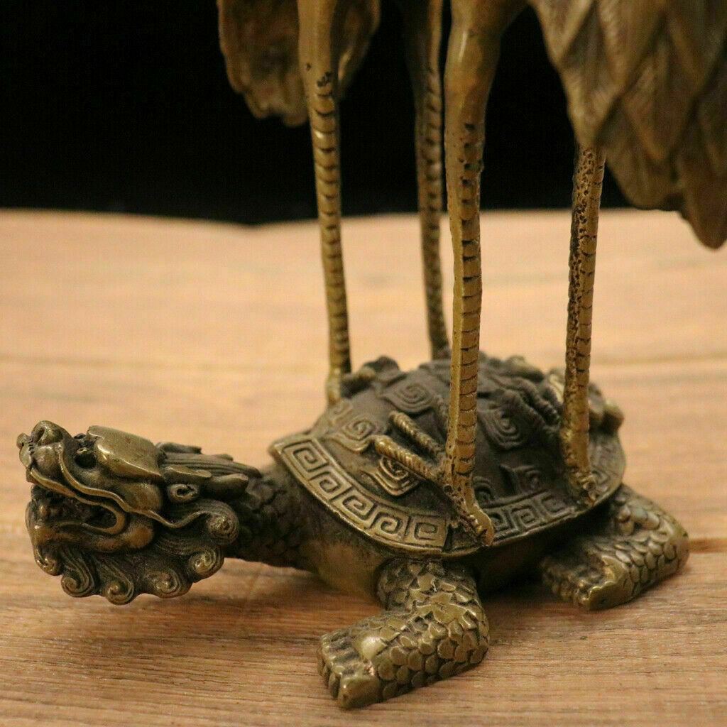Chinese Brass Handmade Exquisite Crane & Turtle Statue 27085 | eBay