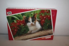 Rose Art 1000 Piece Jigsaw Puzzle " Fancy Face " Kitten Flowers Prestige New