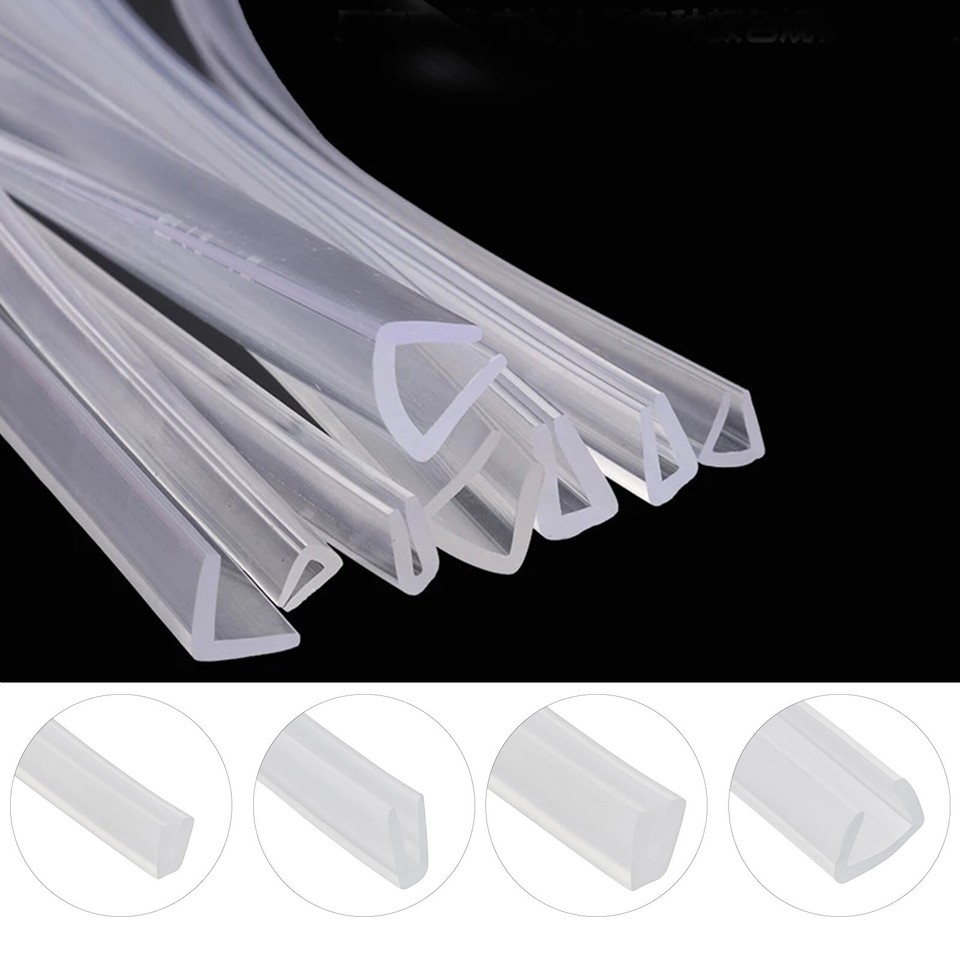 2 Meters U-Shaped Shower Door Sealing Tape Edge Guard Strip Glass ...