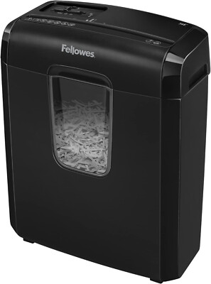 Fellowes Aktenvernichter 6 Blatt Partikelschnitt (P4), Papierschredder 11L,6C