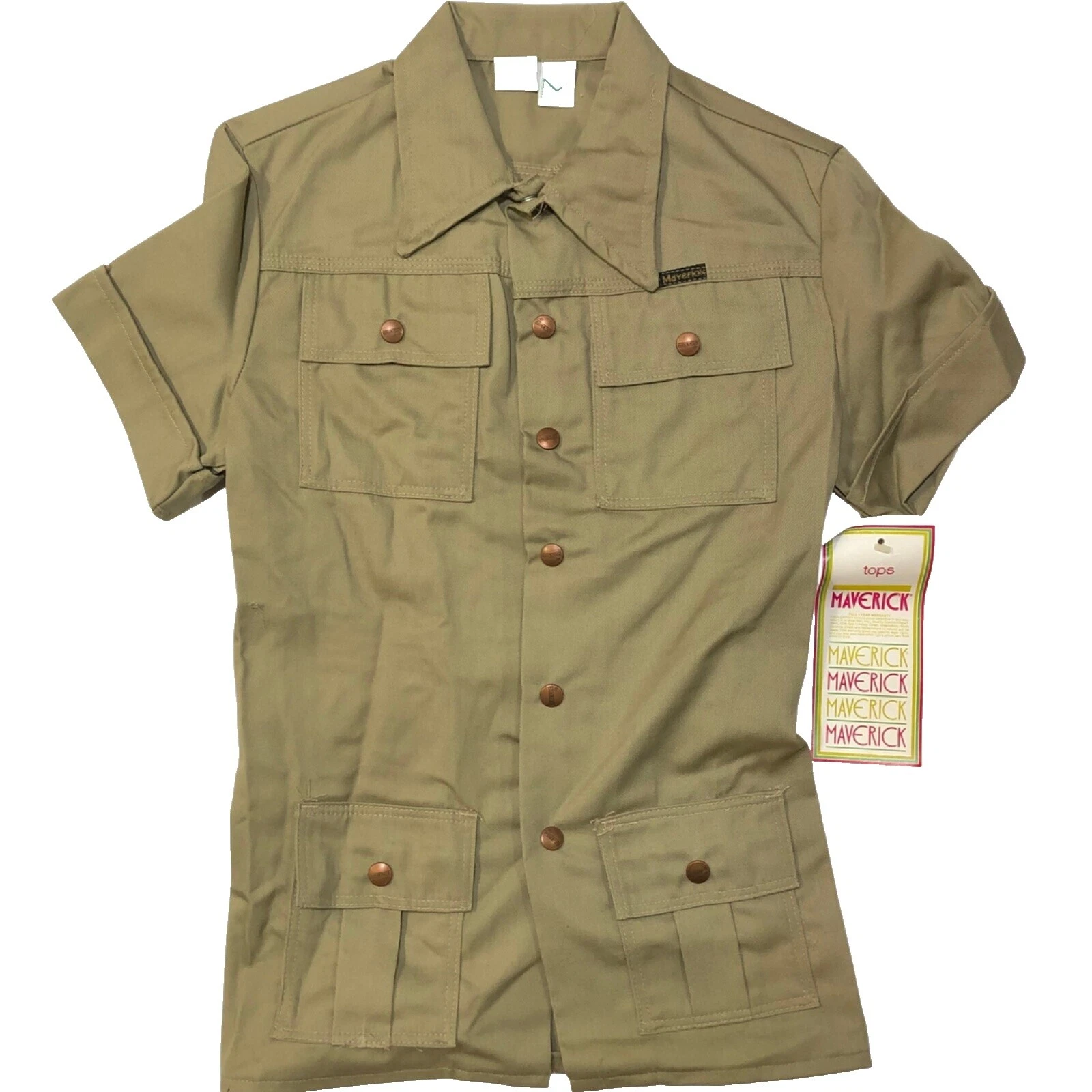 Militar/trabalhadora Blusas Vintage para mulheres