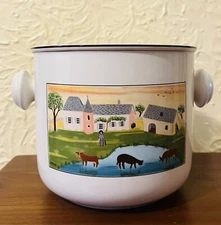 Villeroy & Boch Naif Porcelain Ice Bucket 5 1/2'' Tall 6 1/4 Diameter Never Used