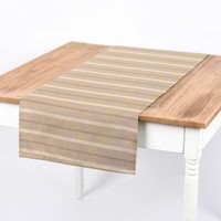 SchÖNer Leben. TischläUfer Leinenlook Streifen Natur Creme 40X160Cm