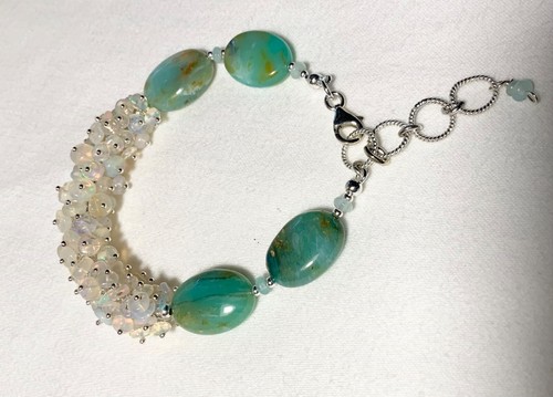 PULSERA RACIMO ÓPALO PERUANO Y ETÍOPE PLATA ESTERLINA .925 - Imagen 7 de 8