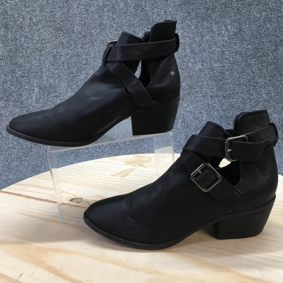 American Eagle Outfitters Cut Out Ankle Bootie Womens 7 Black Block Heel Casual - Image 2 of 4