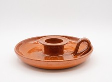 Ben Owen Master Potter 7" Tobacco Spit Glaze Candle Holder - Vintage Seagrove NC