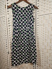 Dress Barn Fitted Geometric Dress Sz 6 Retro Work Career Church