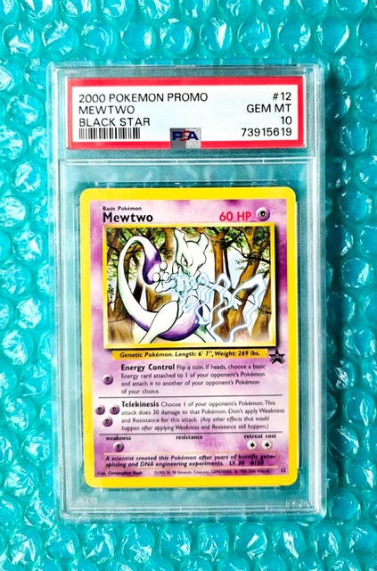 2000 POKEMON JAPANESE *MEWTWO* #12 JR STAMP RALLY BLACK STAR PROMO PSA-10! GM