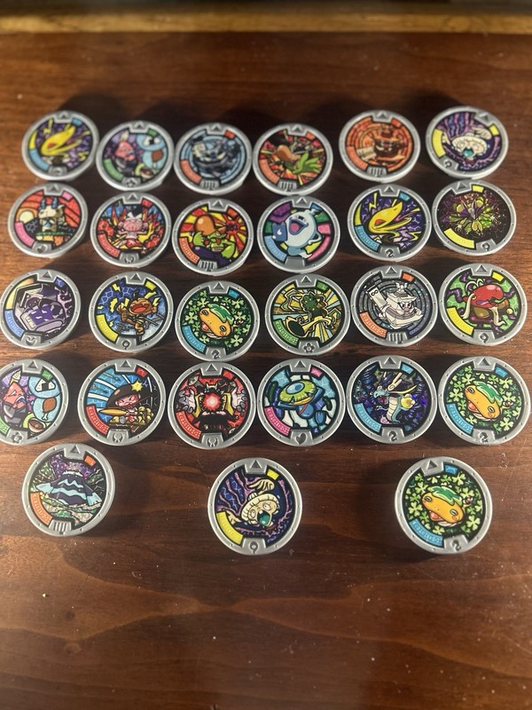 27 Pc Set Of Yo-Kai Watch Pandle Grey Medal Japanese edition Yokai B1 Series 1