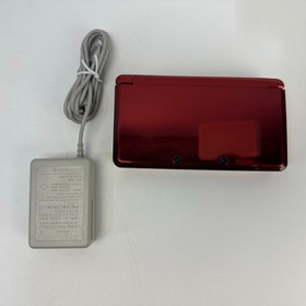 Nintendo 3DS Red Handheld Console w/ Charger Tested Working Japan Region Locked