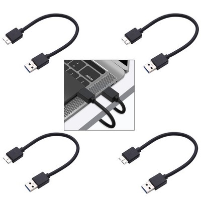 4pcs USB 3.0 Male To Micro B Male Cable Data Cord For External Hard Drive Disk