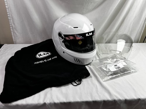 ILM SNELL SA2020 COMPOSITE AUTO RACING HELMET W/ SHIELD MEDIUM *USED 1 TIME*